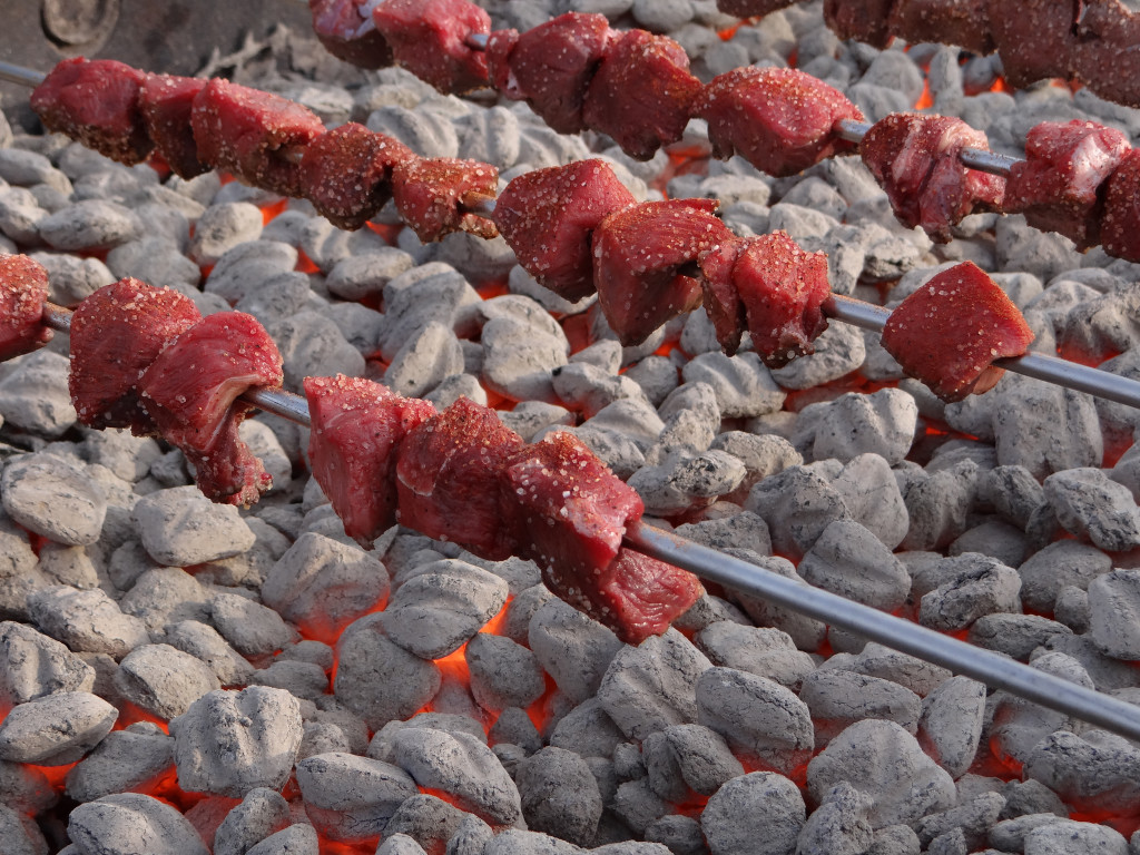 cooked over coals